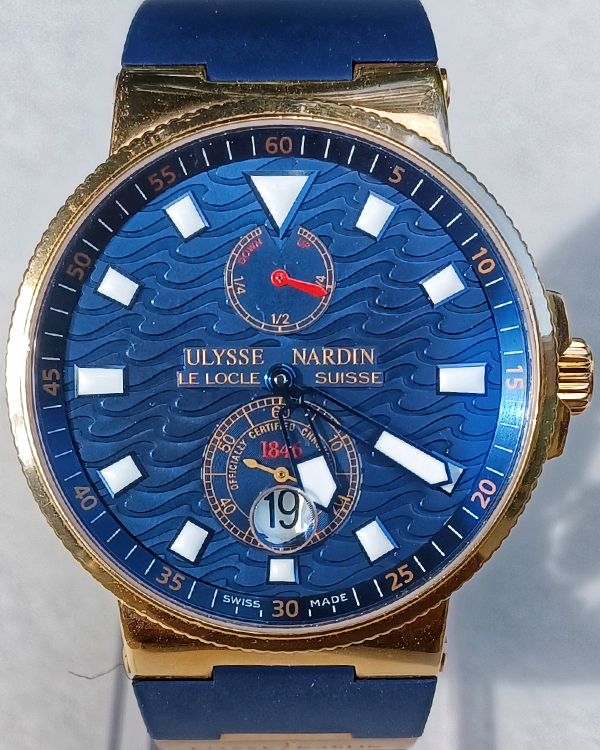 Ulysse Nardin Maxi Marine 41MM Blue Dial Rubber Strap (266-68)