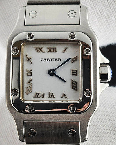 Cartier Santos Galbée De Cartier 24MM Quartz Aftermarket Silver Dial Steel Bracelet (W20024D6)