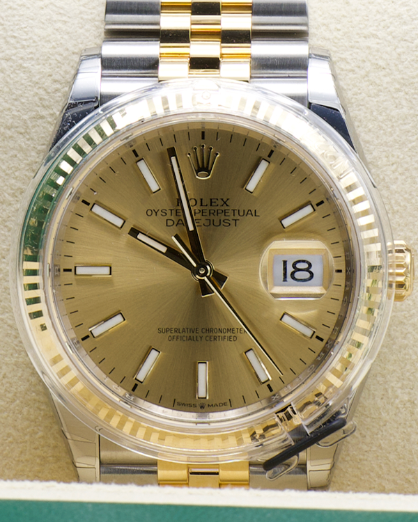 2023 Rolex Datejust 36 Jubilee Bracelet Oystersteel And Yellow Gold Champagne Dial (126233)