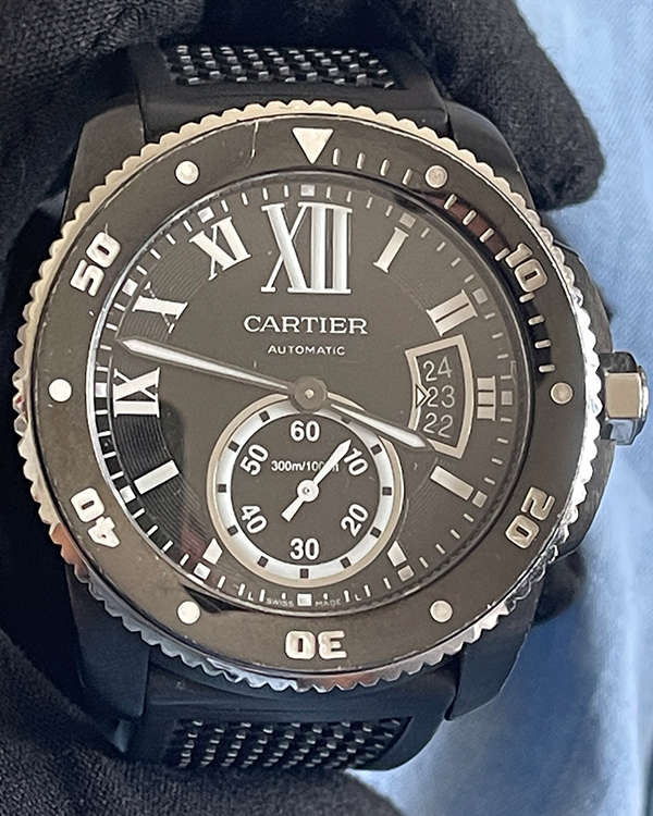 Cartier Calibre de Cartier Diver 42MM Black Dial Rubber Strap (WSCA0006/3729)