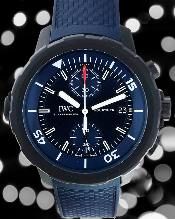 2017 IWC Schaffhaussen Aquatimer Chronograph "Laureus Sport For Good" L.E. 45MM Blue Dial Rubber Strap (IW379507)