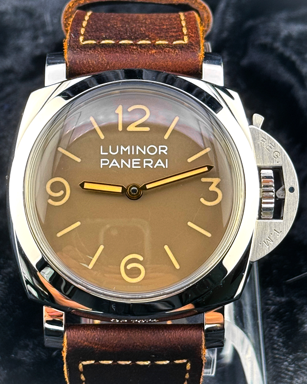 2016 Panerai Luminor 1950 3 Days Acciaio Special Edition 47MM Brown Dial Leather Strap (PAM00663)