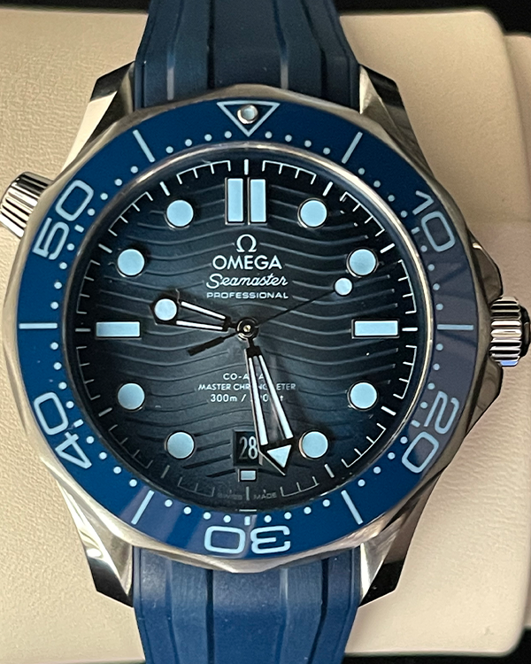 2023 Omega Seamaster Diver 300M Steel Summer Blue Dial (210.32.42.20.03.002)