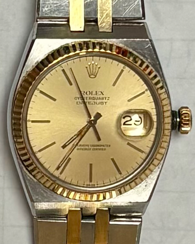 No Reserve - Rolex Datejust Oysterquartz 36MM Quartz Champagne Dial Two-Tone Bracelet (17013)