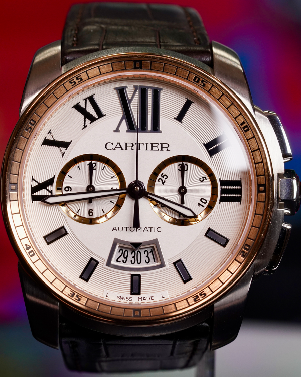 Cartier Calibre de Cartier Chronograph Steel Silver Dial (W7100043)