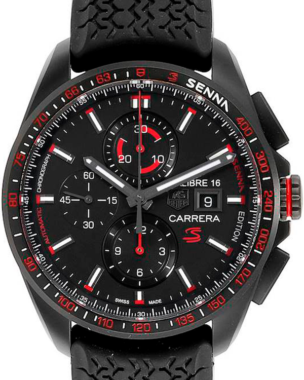 Tag Heuer Carrera Senna LTD 44MM Black Dial Rubber Strap (CBB2080.FT6042)