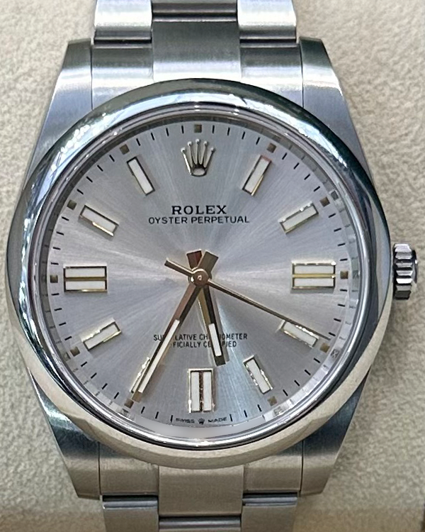 2021 Rolex Oyster Perpetual 41MM Silver Dial Oystersteel Bracelet (124300)