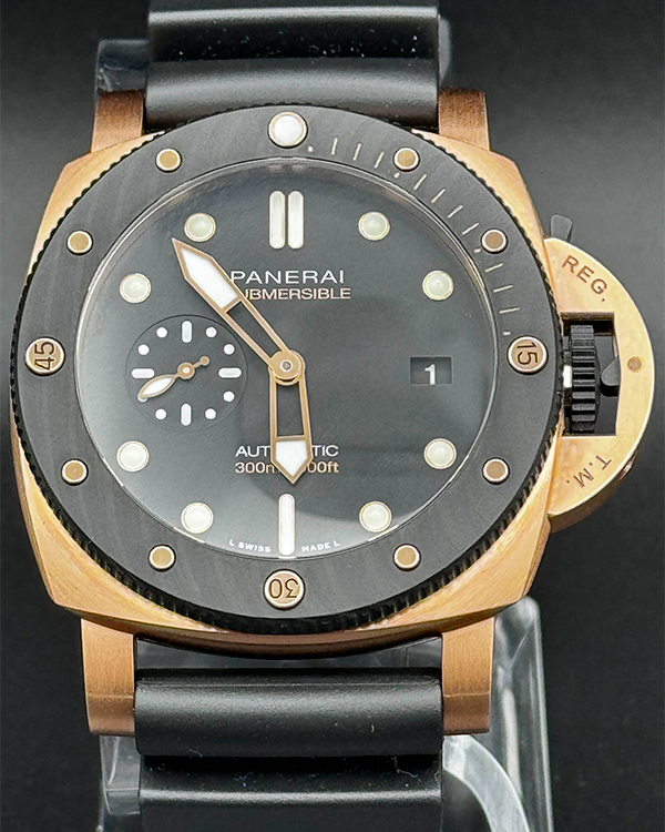 No Reserve - Panerai Luminor Submersible Goldtech 44MM Black Dial Rubber Strap (PAM01070)