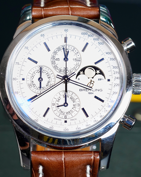 2012 Breitling Transocean Chronograph 1461 Steel Silver Dial (A19310)