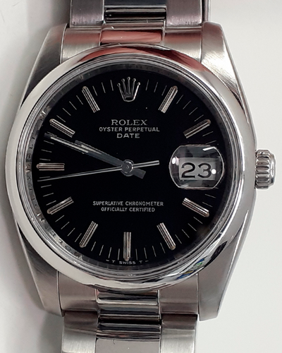 Rolex Oyster Perpetual Date 34MM Black Dial Oyster Bracelet (115200)