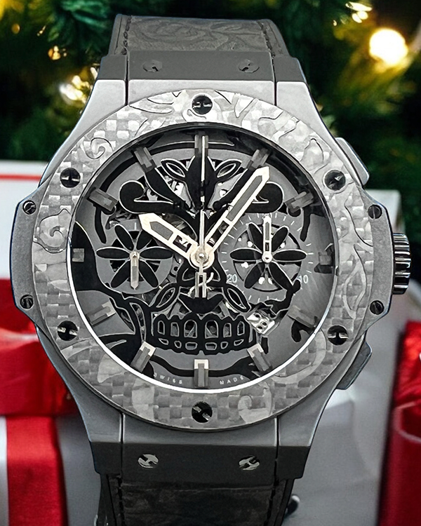 Hublot Big Bang Aero Bang "Sugar Skull" L.E. 44MM Black Dial Leather Strap (311.CQ.1110.VR.FDK15)