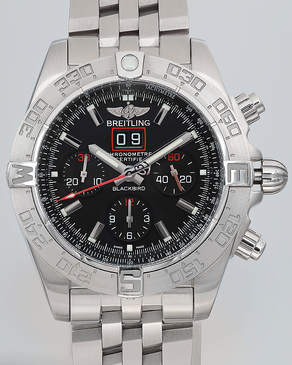 Breitling Blackbird L.E 44MM Black Dial Steel Bracelet (A4436010/BB71S)