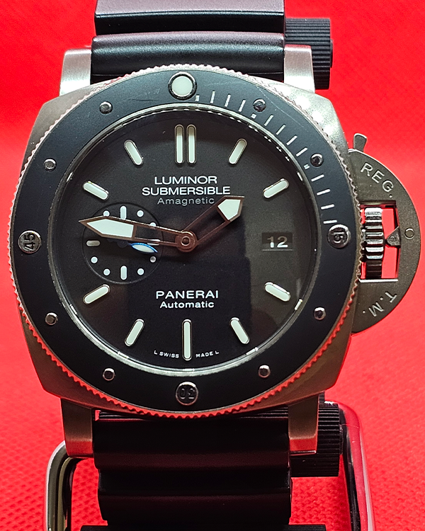 2018 Panerai Luminor Submersible 1950 3 Days 47MM Black Dial Rubber Strap (PAM01389)