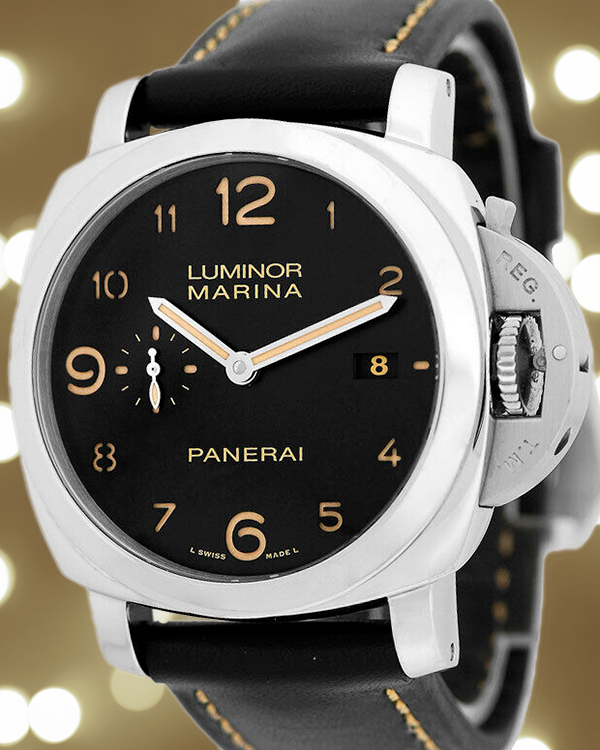 Panerai Luminor Marina 1950 3 Days 44MM Black Dial Leather Strap (PAM00359)