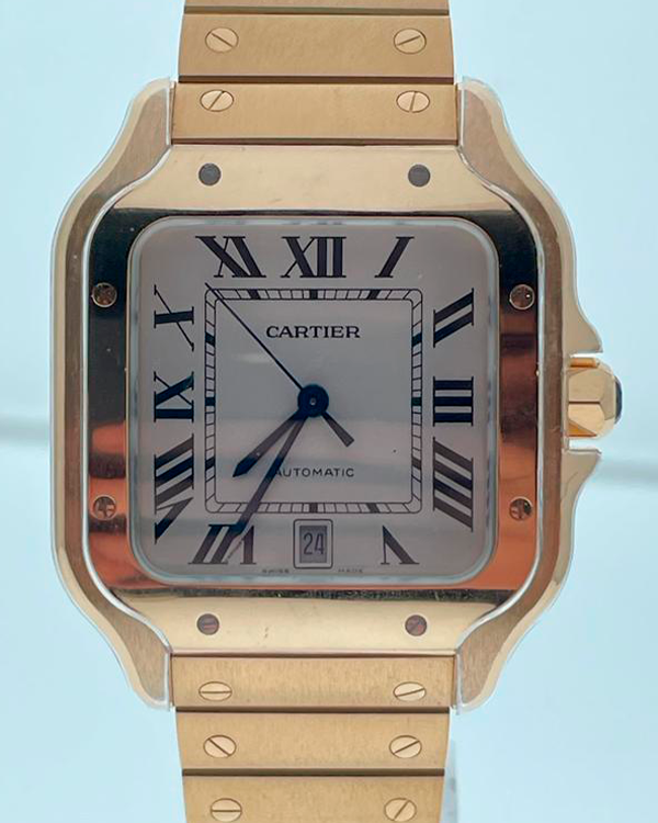 2023 Cartier Santos de Cartier 39.8MM Yellow Gold Silver Dial (WGSA0029)