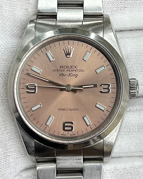 Rolex Air-King 34MM Steel Salmon Dial Oyster Bracelet (14000)