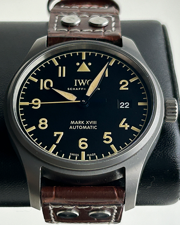 2018 IWC Schaffhausen Pilot "Mark XVIII Heritage" 40MM Black Dial Leather Strap (IW327006)