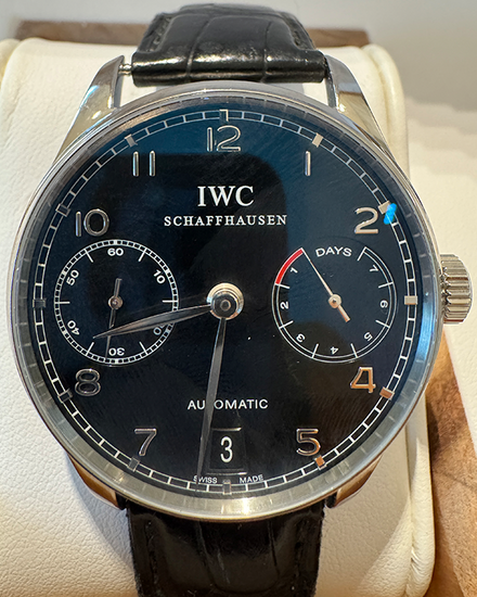 2007 IWC Schaffhausen Portugieser Automatic 42MM Black Dial Leather Strap (IW500109)