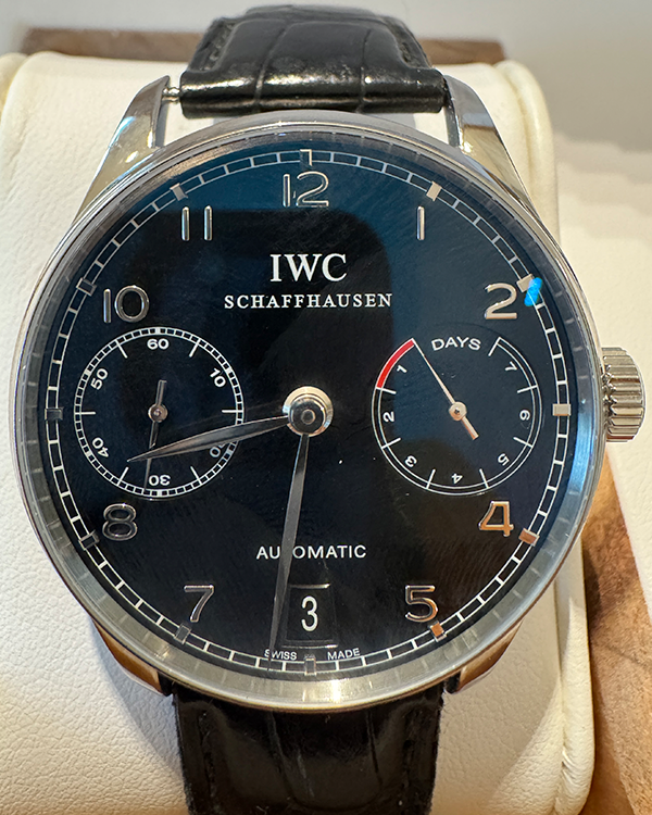 2007 IWC Schaffhausen Portugieser Automatic 42MM Black Dial Leather Strap (IW500109)