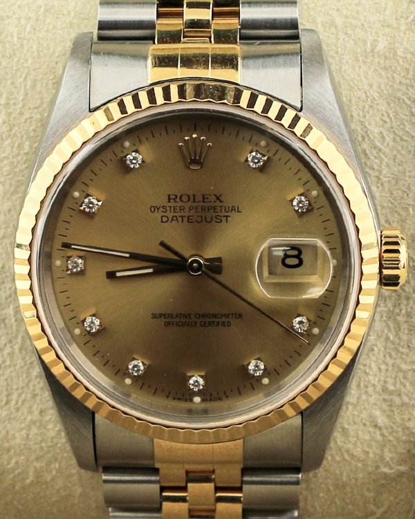 1991 (X Serial) Rolex Datejust 36MM Champagne Dial Two-Tone Jubilee Bracelet (16233)