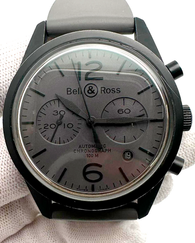 Bell & Ross BR126 Vintage Chronograph 41MM Grey Dial Rubber Strap (BR126-94-SC)