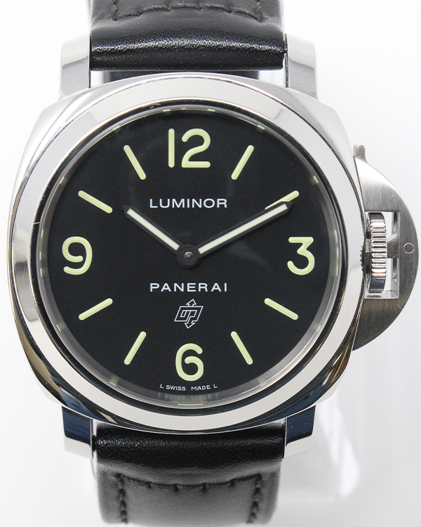 Panerai Luminor Base Logo 44MM Black Dial Leather Strap (PAM01000)