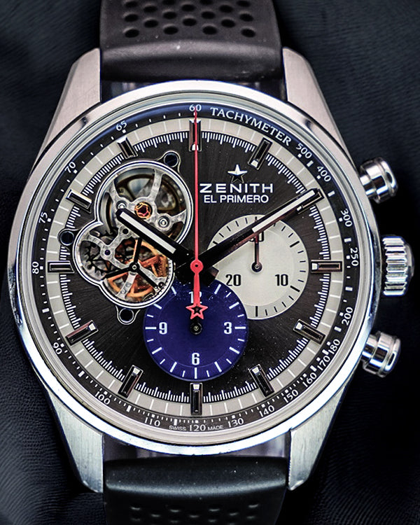 2018 Zenith El Primero Chronomaster 42MM Grey Dial Rubber  Strap (03.2040.4061/23.R576)