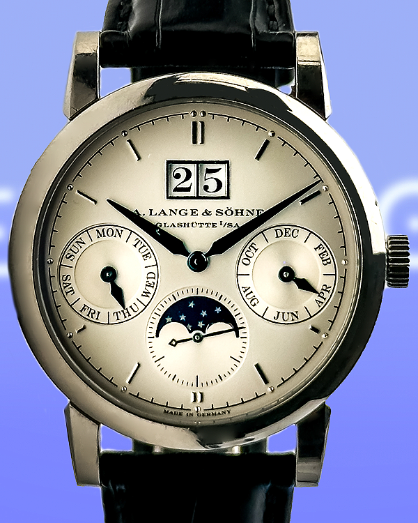 2012 A. Lange & Söhne Saxonia Annual Calendar 38.5MM Silver Dial Leather Strap (330.026 E)