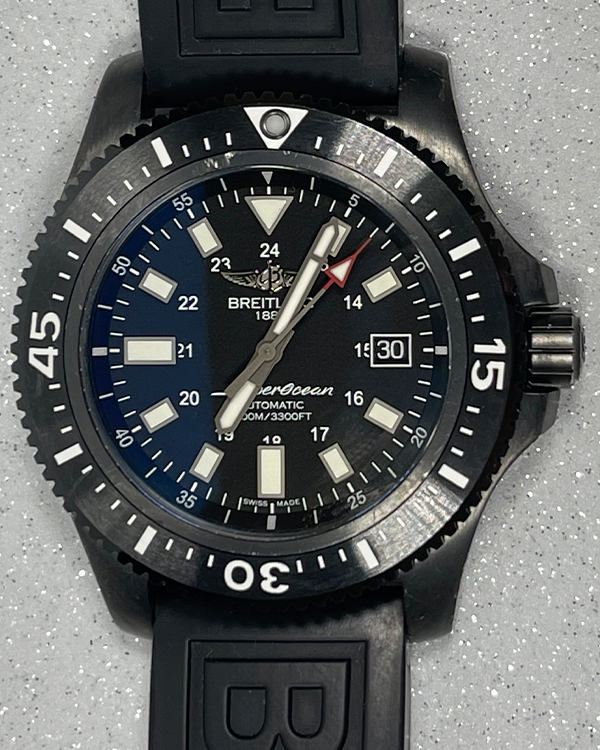 Breitling Superocean 44MM Black Dial Rubber Strap (M1739313/BE92)