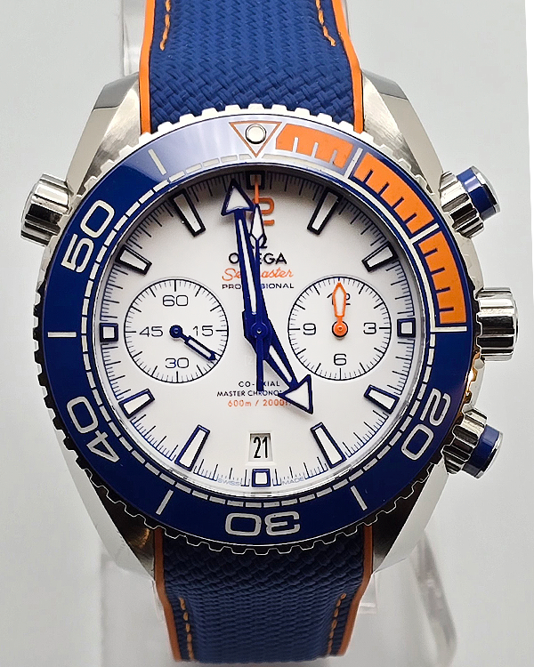 2018 Omega Seamaster Planet Ocean Chronograph "Michael Phelps" L.E. 45.5MM White Dial Rubber Strap (215.32.46.51.04.001)