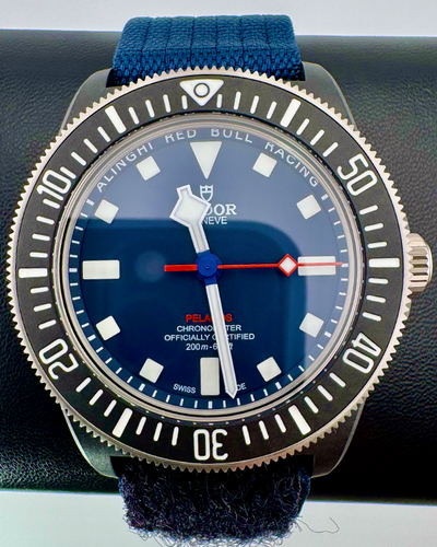 No Reserve - 2024 Tudor Pelagos FXD "Alinghi Red Bull Racing Edition" 42MM Blue Dial Textile Strap (25707KN)