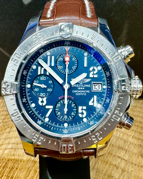 Breitling Avenger Skyland 43MM Blue Dial Leather Strap (A13380)