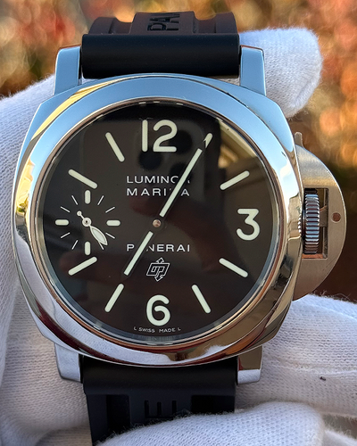 2006 Panerai Luminor Marina 44MM Black Dial Rubber Strap (PAM00005)