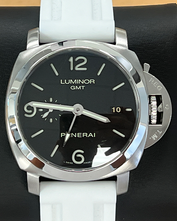 Panerai Luminor 1950 3 Days GMT 44MM Black Dial Rubber Strap (PAM00320)