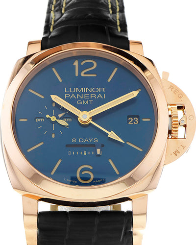 2015 Panerai Luminor 1950 8 Days GMT "Pijnenburg" L.E. 44MM Blue Dial Leather Strap (PAM00623)