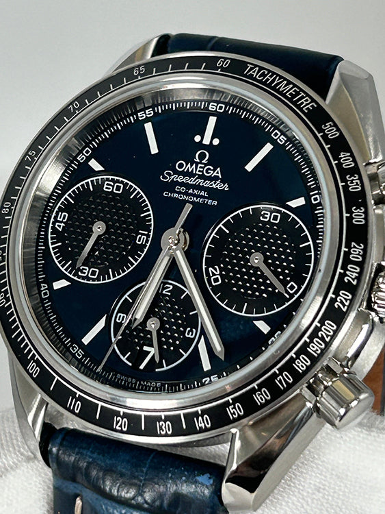 Omega Speedmaster Racing 40MM Blue Dial Aftermarket Leather Strap (326 ...