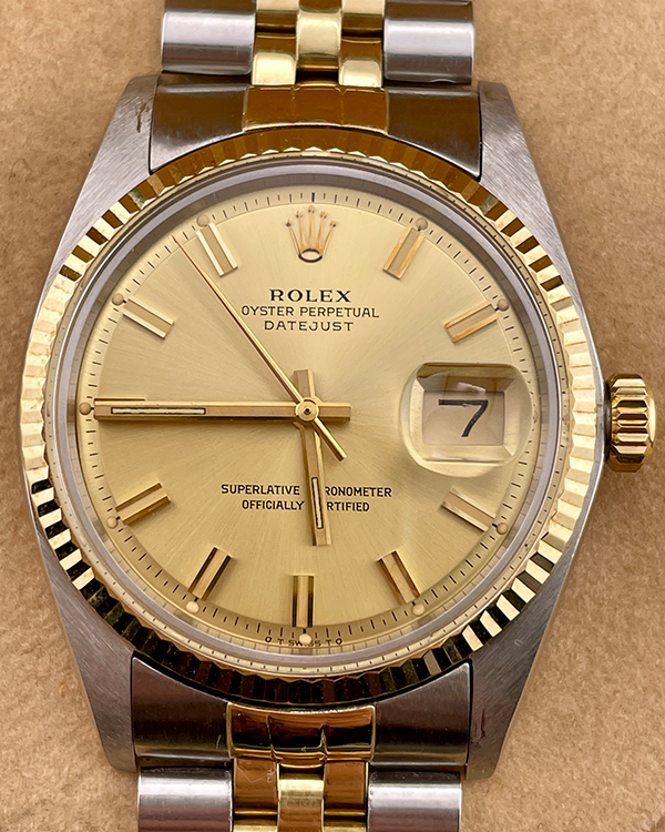 Rolex Datejust Vintage 36MM Champagne Dial Two-Tone Jubilee Bracelet (1601)