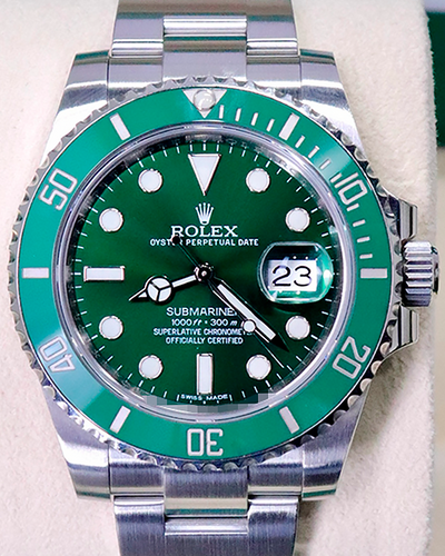 2014 Rolex Submariner Date “Hulk” 40MM Green Dial Oyster Bracelet (116610LV)