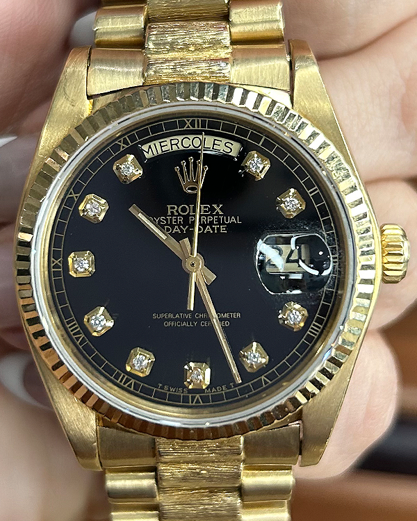 Rolex Day-Date 36MM Black Dial President Bracelet (18038)