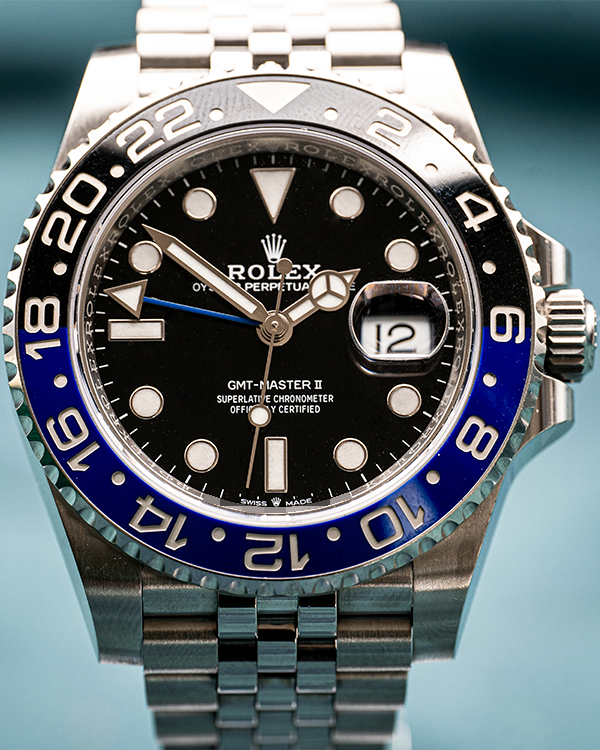 No Reserve - 2023 Rolex GMT-Master II "Batgirl" 40MM Black Dial Jubilee Bracelet (126710BLNR)