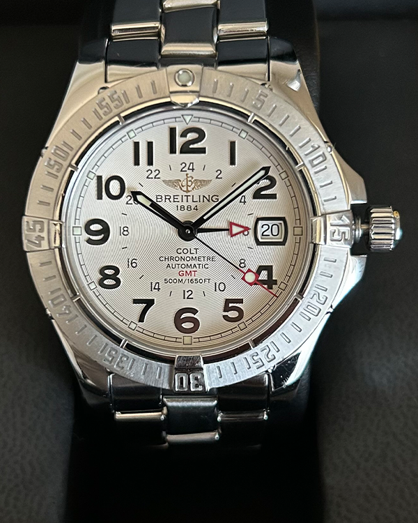 No Reserve - 2006 Breitling Colt GMT 40.5MM Steel Silver Dial (A3235011/G567)