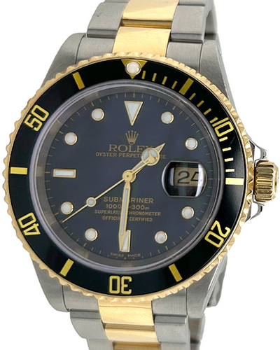 Rolex Submariner Date 40MM Black Dial Two-Tone Bracelet (16613)