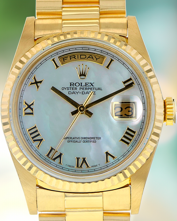 Rolex Day-Date 36MM Mother Of Pearl Dial Yellow Gold President Bracelet (18238)