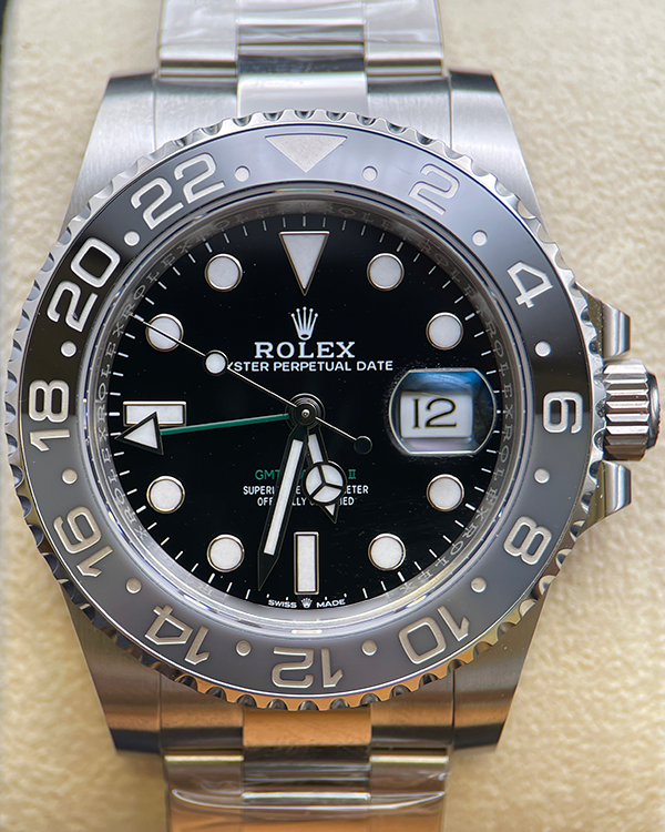 2024 Rolex GMT-Master II "Bruce Wayne" 40MM Black Dial Oyster Bracelet (126710GRNR)