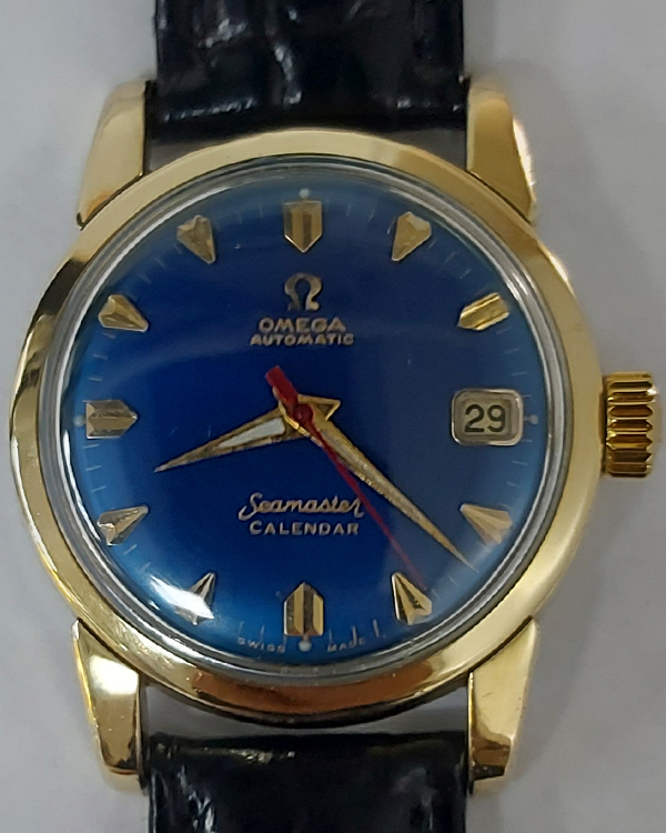 Omega Seamaster Calendar 34.3MM Blue Dial Leather Strap (2849-7)