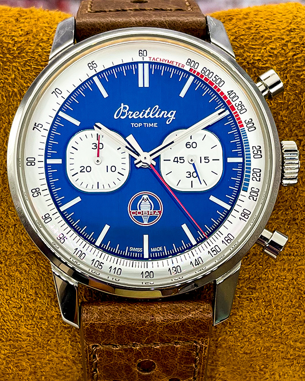2021 Breitling Top Time "Shelby Cobra" 40MM Blue Dial Leather Strap (A41315)
