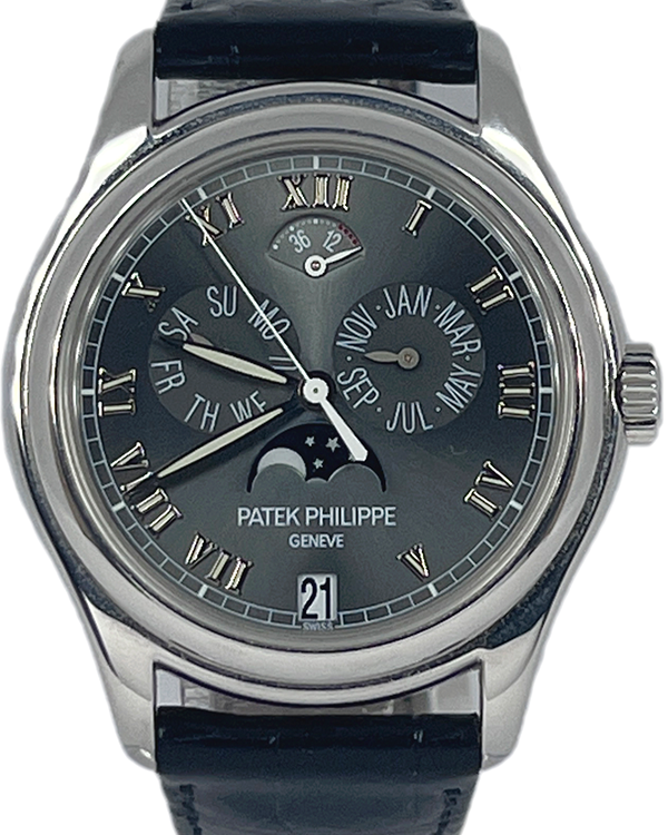 Patek Philippe Annual Calendar 37MM Grey Dial Leather Strap (5056P)