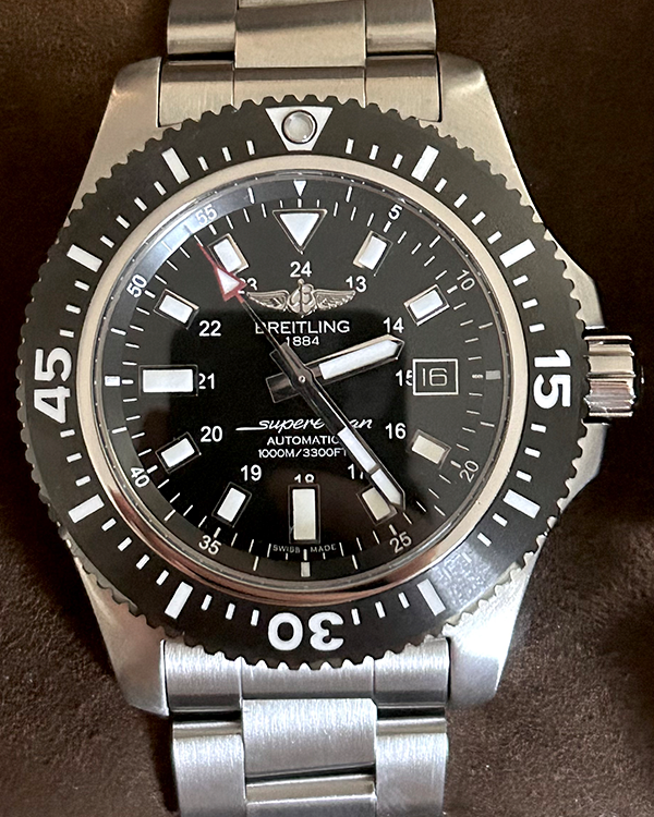 No Reserve - 2018 Breitling Superocean Special Edition 44MM Black Dial Steel Bracelet (Y1739310/BF45)