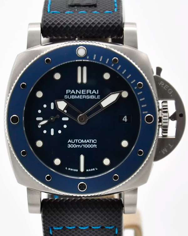 Panerai Submersible "Blu Notte" 42MM Blue Dial Textile Strap (PAM01068)