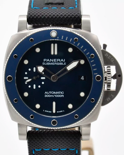 Panerai Submersible "Blu Notte" 42MM Blue Dial Textile Strap (PAM01068)